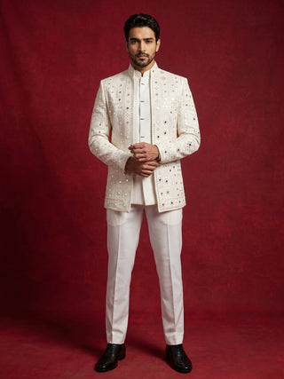 Men’s Mirror Work Embroidered Indo-Western Set