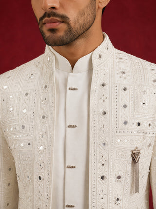 Men’s Mirror Work Embroidered Indo-Western Set