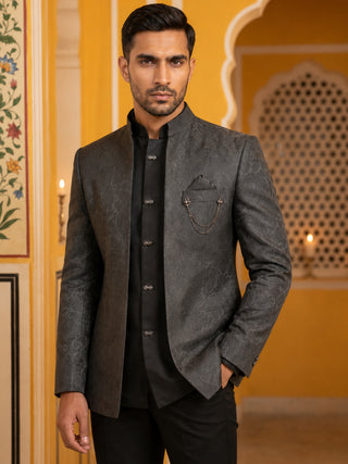Premium Cotton Blend Woven Design Indo-Western Set