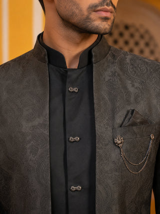Premium Cotton Blend Woven Design Indo-Western Set