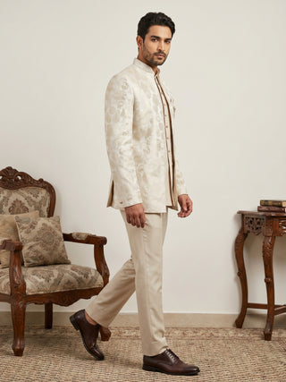 Men’s Designer Jacquard Silk Indo-Western Set