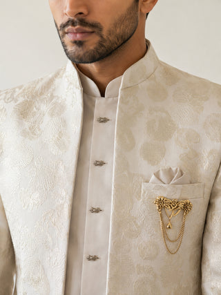 Men’s Designer Jacquard Silk Indo-Western Set