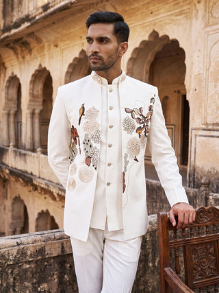 Imported Japanese Fabric Embroidered Indo-Western Set