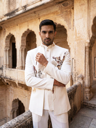 Imported Japanese Fabric Embroidered Indo-Western Set