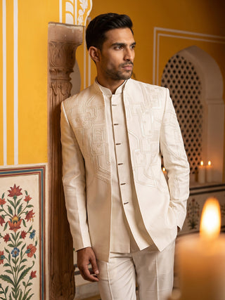 Imported Japanese Fabric Embroidered Indo-Western Set