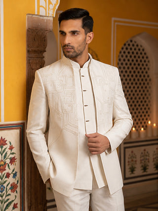 Imported Japanese Fabric Embroidered Indo-Western Set