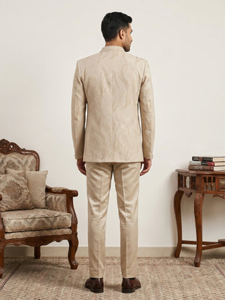 Men's Cotton Blend Embroidered Indo-Western Set