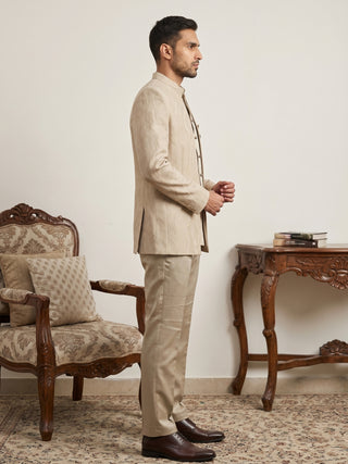Men's Cotton Blend Embroidered Indo-Western Set