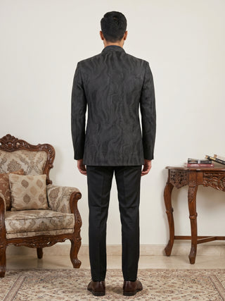 Men's Cotton Blend Embroidered Indo-Western Set