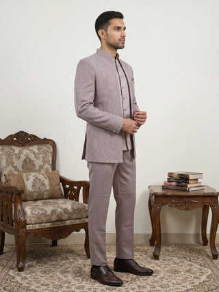 Men's Cotton Blend Embroidered Indo-Western Set