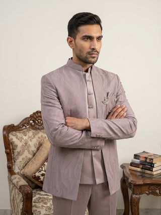 Men's Cotton Blend Embroidered Indo-Western Set