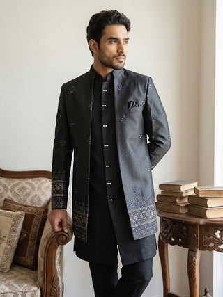 Men Embroidered Cotton Blend Indo-Western Set – Jompers