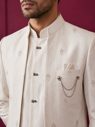 Men Ethnic Embroidered Indo-Western Set