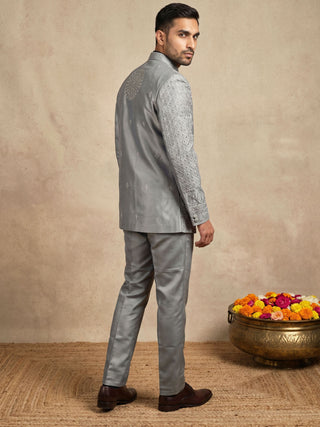 Cotton Blend Embroidered Designer Indo-Western Set
