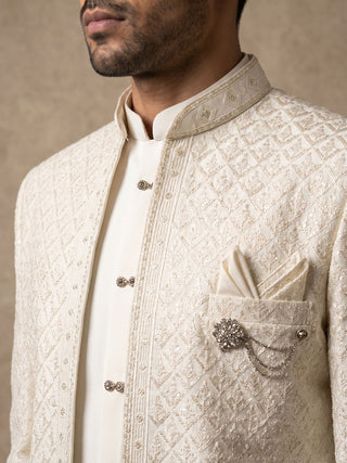 Cotton Blend Embroidered Designer Indo-Western Set