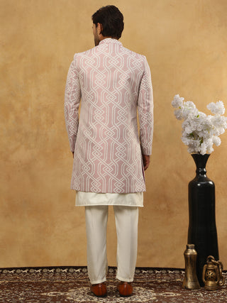 Jacquard Silk Embroidered Indo-Western Set
