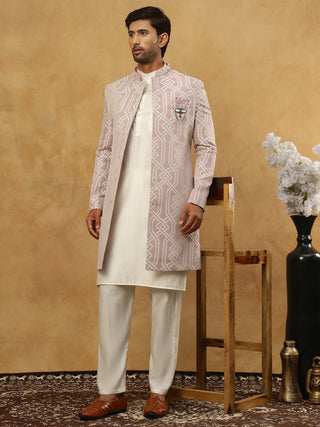 Jacquard Silk Embroidered Indo-Western Set