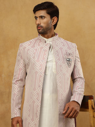 Jacquard Silk Embroidered Indo-Western Set