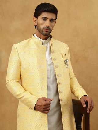 Jacquard Silk Embroidered Indo-Western Set