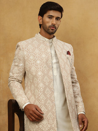 Cotton Blend Embroidered Indo-Western Set