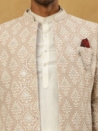Cotton Blend Embroidered Indo-Western Set