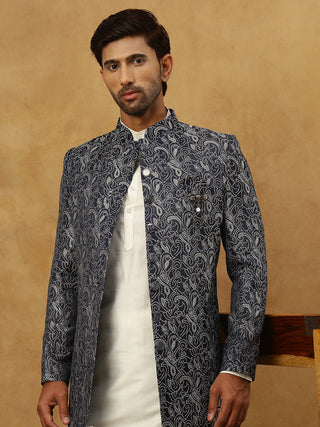 Men’s Woven Silk Jacquard Indo-Western Set