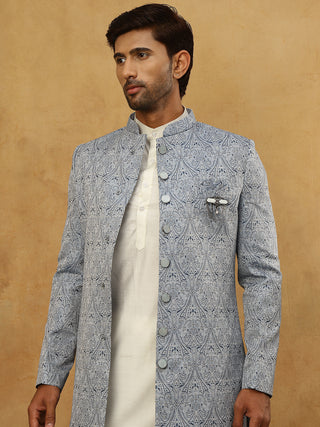 Paisley Jacquard Silk Indo-Western Set