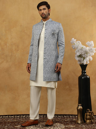 Paisley Jacquard Silk Indo-Western Set