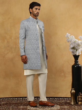 Paisley Jacquard Silk Indo-Western Set
