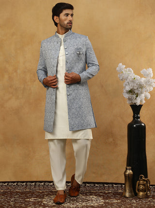Paisley Jacquard Silk Indo-Western Set