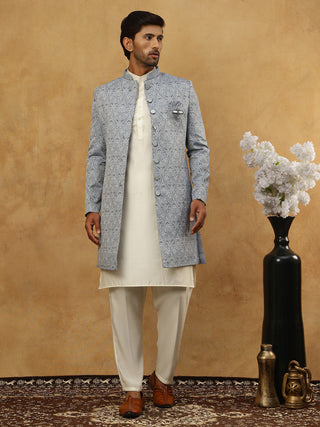 Paisley Jacquard Silk Indo-Western Set