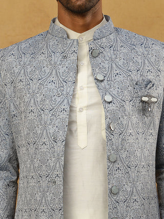 Paisley Jacquard Silk Indo-Western Set
