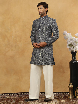 Men’s Woven Silk Jacquard Indo-Western Set