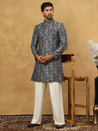 Men’s Woven Silk Jacquard Indo-Western Set