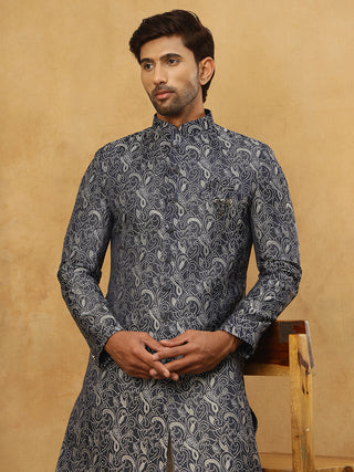 Men’s Woven Silk Jacquard Indo-Western Set