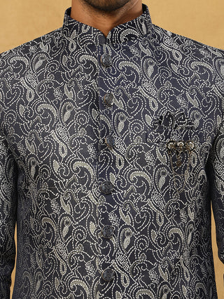 Men’s Woven Silk Jacquard Indo-Western Set