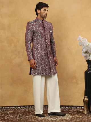 Men’s Woven Silk Jacquard Indo-Western Set