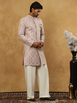 Jacquard Silk Embroidered Indo-Western Set