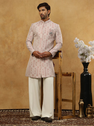 Jacquard Silk Embroidered Indo-Western Set