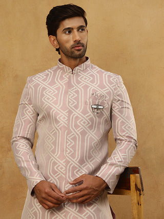 Jacquard Silk Embroidered Indo-Western Set