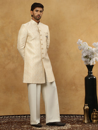 Jacquard Silk Embroidered Indo-Western Set