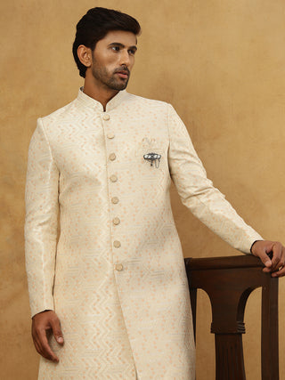 Jacquard Silk Embroidered Indo-Western Set