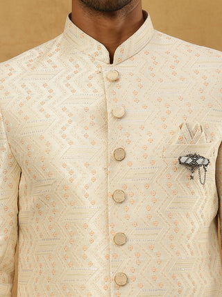 Jacquard Silk Embroidered Indo-Western Set
