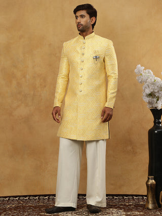 Jacquard Silk Embroidered Indo-Western Set