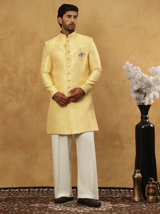 Jacquard Silk Embroidered Indo-Western Set