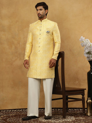 Jacquard Silk Embroidered Indo-Western Set