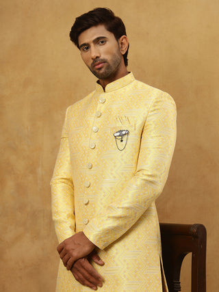 Jacquard Silk Embroidered Indo-Western Set