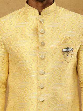 Jacquard Silk Embroidered Indo-Western Set