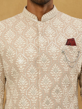 Cotton Blend Embroidered Indo-Western Set