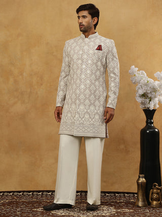 Cotton Blend Embroidered Indo-Western Set